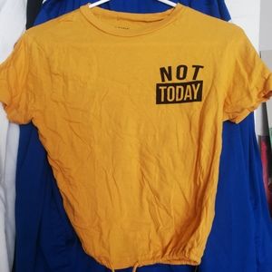 ON FIRE Vintage Yellow Crop Top Not Today Maybe Tomorrow